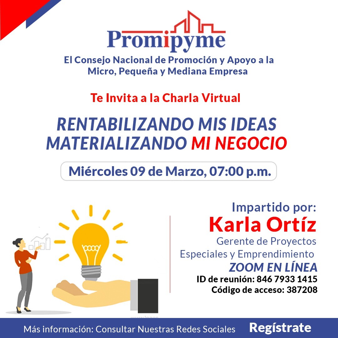 Karla Ortiz, Impartirá  Charla Virtual: “Rentabilizando Mis Ideas, Materializando Mi Negocio”